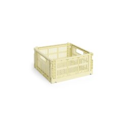HAY - Colour Crate M Square Storage Crate (Light Yellow)