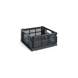 HAY - Colour Crate M Square Storage Crate (Charcoal)