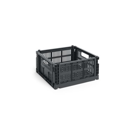 HAY - Colour Crate M Square Storage Crate (Charcoal)