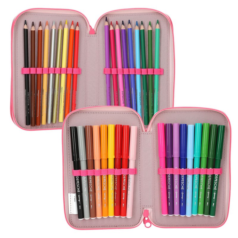 TOPModel 0413340 trousse à crayons Bac à stylos Papier, Polyester, Polypropylène (PP), Silicone, Zinc Rose