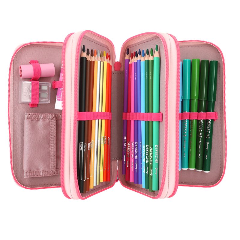 TOPModel 0413340 trousse à crayons Bac à stylos Papier, Polyester, Polypropylène (PP), Silicone, Zinc Rose
