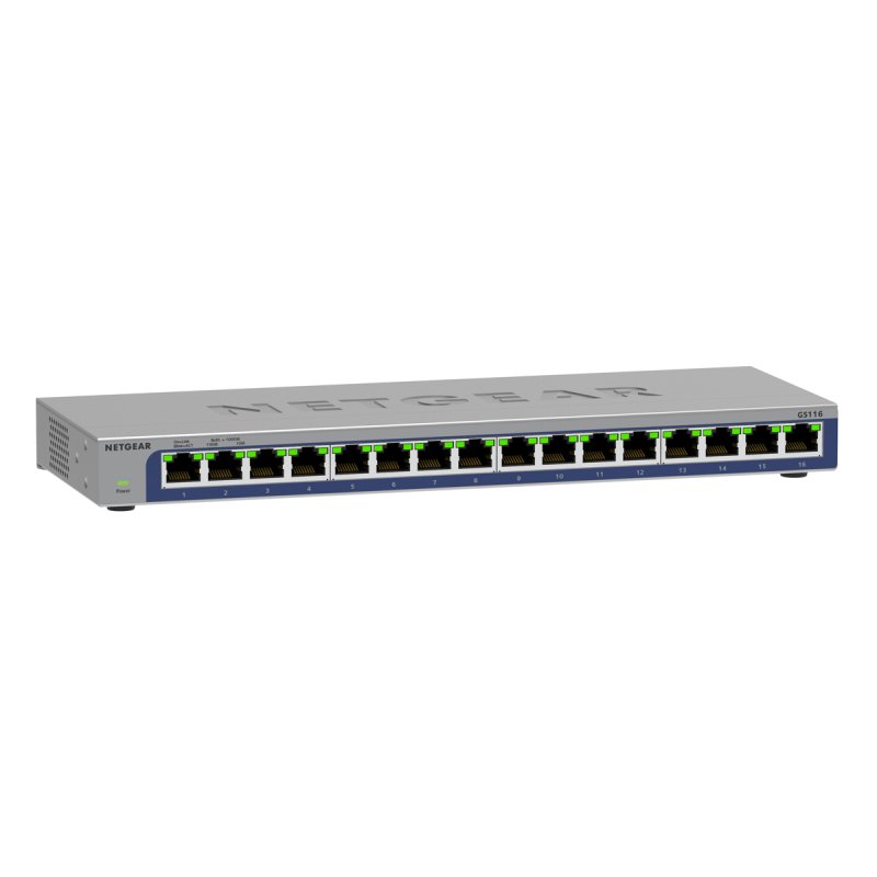 Netgear GS116 Switch non manageable Gigabit Ethernet 16 ports.