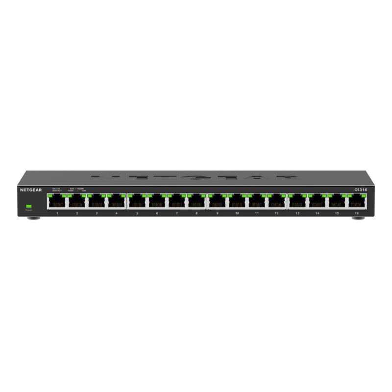 Netgear GS316 Switch non manageable Gigabit Ethernet 16 ports.