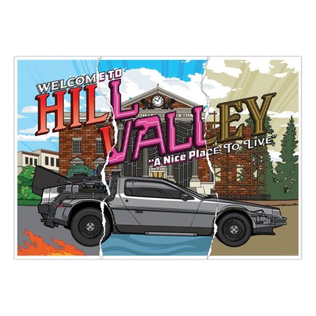 Retour vers le futur lithographie Hill Valley 40th Anniversary Limited Edition 42 x 30 cm