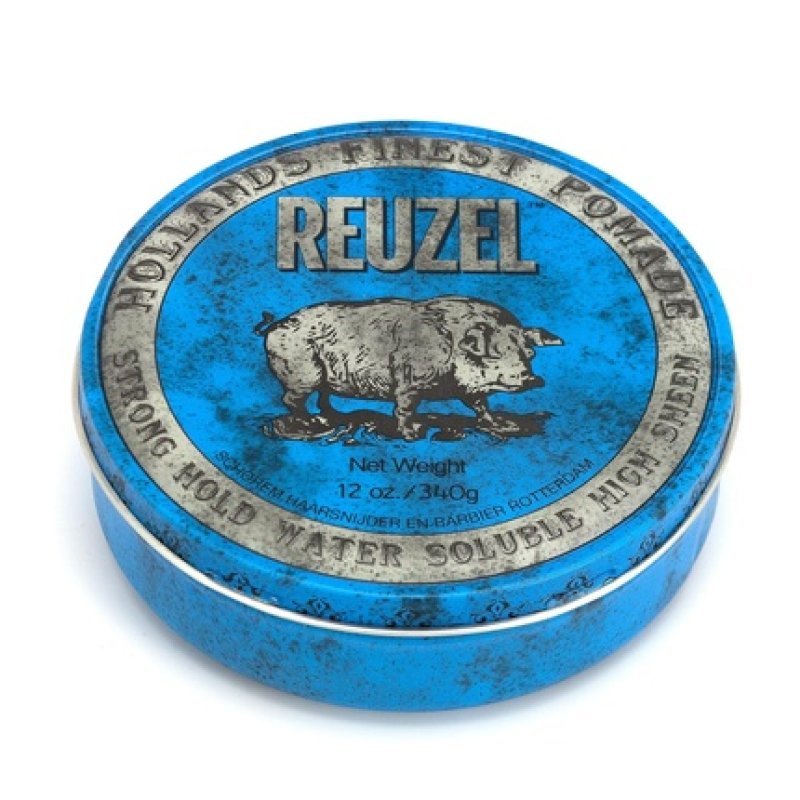 Reuzel Blue Pomade Strong All Day Hold Water Soluble Styling High Shine