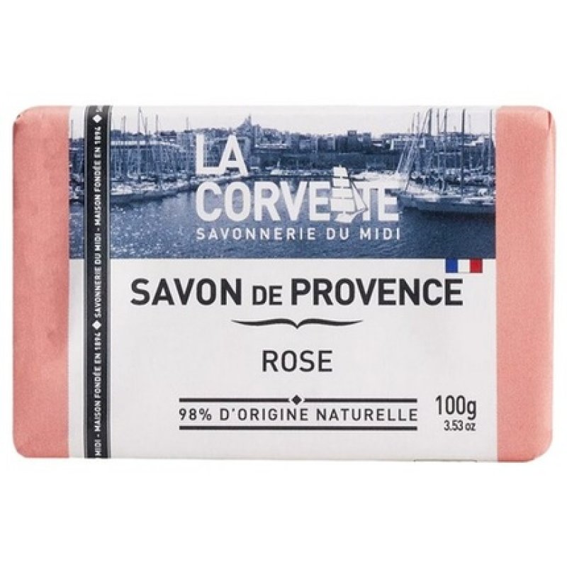 La Corvette Soap of Provence Pink 100g - Extra Mild Soap Made from 100% Natural Ingredients
