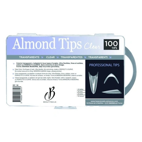 Beautynails Bna Almond Clear Transparent Tips X100