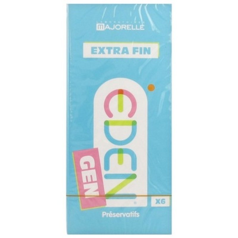 Eden Gen Extra Thin Lubricated Pink Condoms - Pack of 6