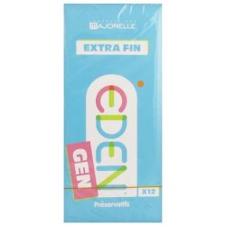 Eden Gen Extra Thin Lubricated Pink Condoms - Pack of 12