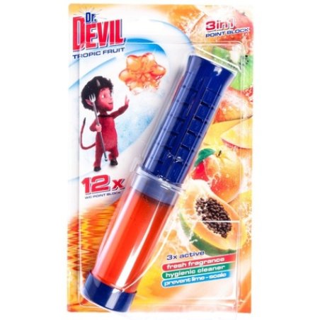 Dr. Devil Gel Toilet Discs Tropical Fruit - 12 Pieces, 75 Ml