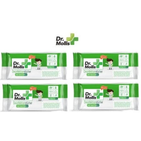 Dr. MOLLIS Antibacterial Hand Care Disinfectant Wet Wipes 160 Count