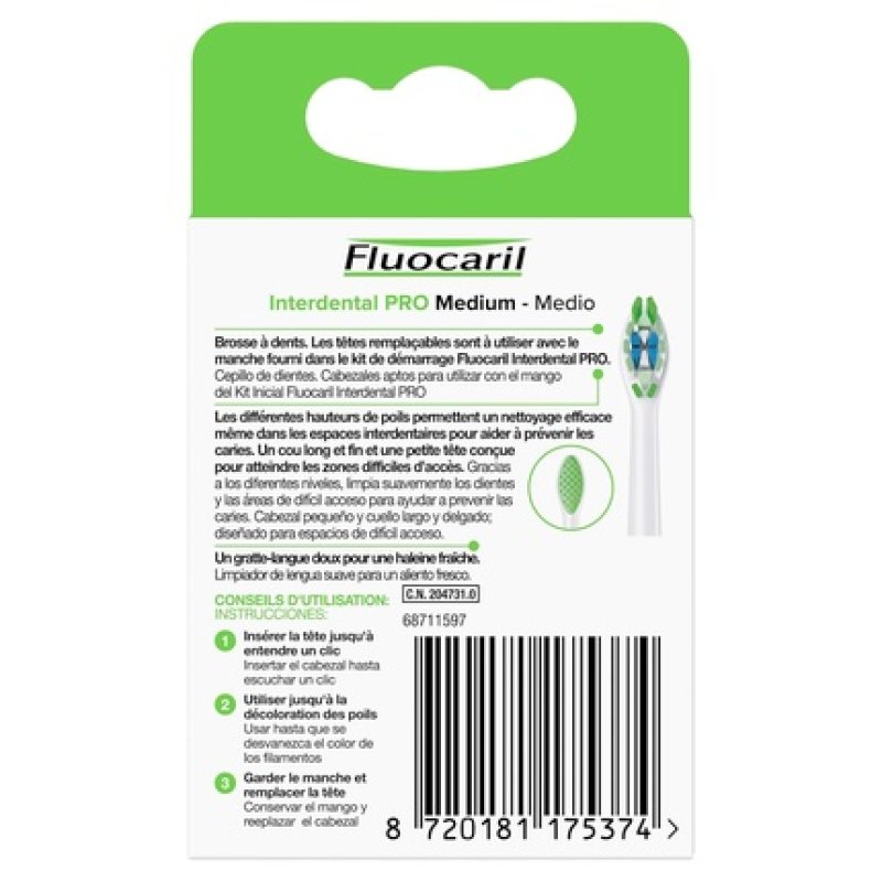 Fluocaril Interdental Pro Interchangeable System Medium 2 Interchangeable Heads
