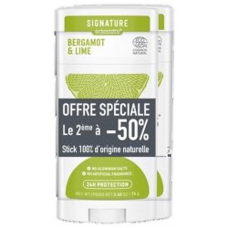 Schmidt's Signature Deodorant Stick Natural Bergamot & Lime 75g - Pack of 2
