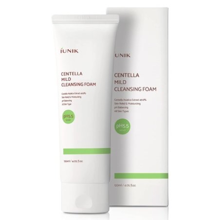 IUNIK Centella Mild Foaming Facial Cleanser Sub-acid 4.05 Fl Oz 49.9% Centella Asiatica Extract - Skin Relief