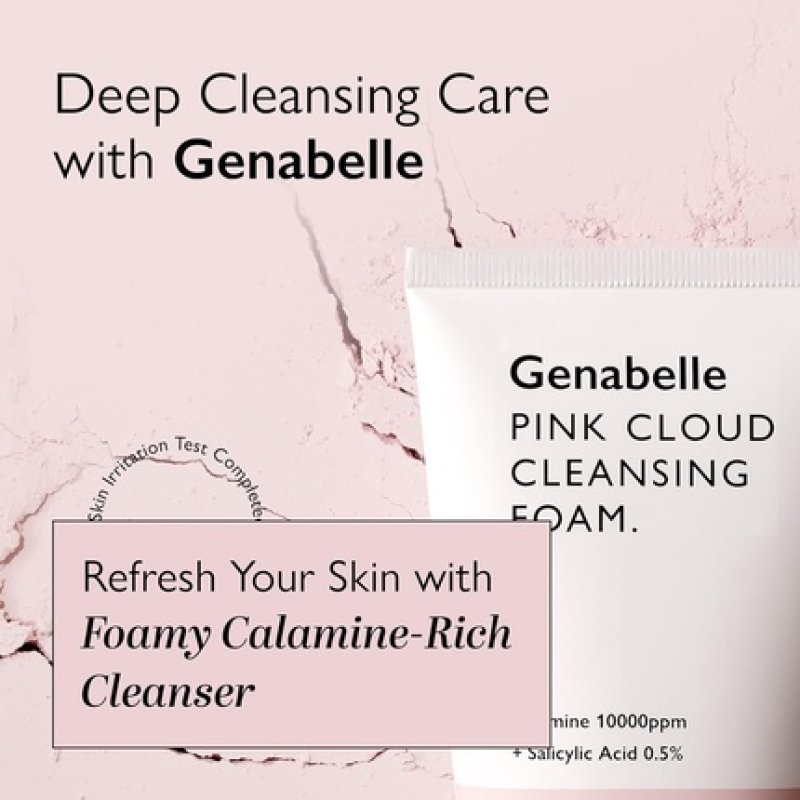 Genabelle Pink Cloud Cleansing Foam Gentle Moisturizing