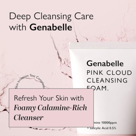 Genabelle Pink Cloud Cleansing Foam Gentle Moisturizing