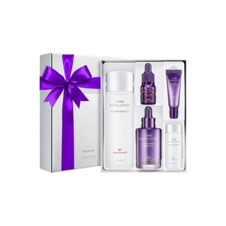MISSHA Time Revolution Gift Set The First Essence & Night Repair Ampoule for Radiant Youthful Skin Best Seller Set