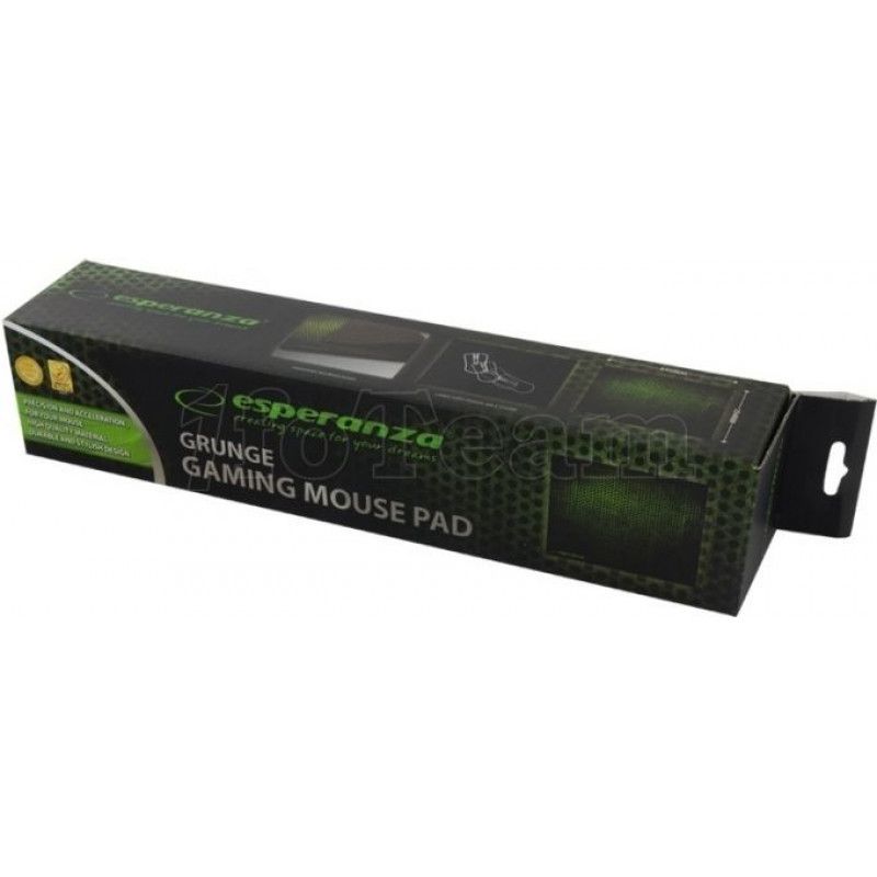 Tapis de souris Esperanza compatible EA146G (440 x 354 x 4mm) (Noir/Vert)