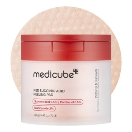 Medicube Red Succinic Acid Panthenol Facial Peeling Pads with Niacinamide and AHA
