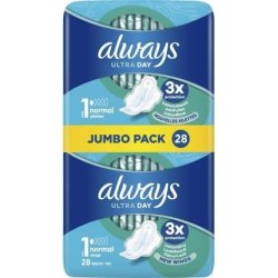Always Ultra Normal Sanitary Pads With Wings 28 Pieces