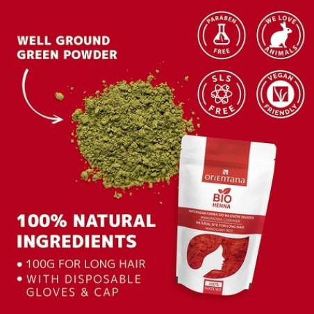 Orientana Bio Henna Hair Color Mahogany Red 100g