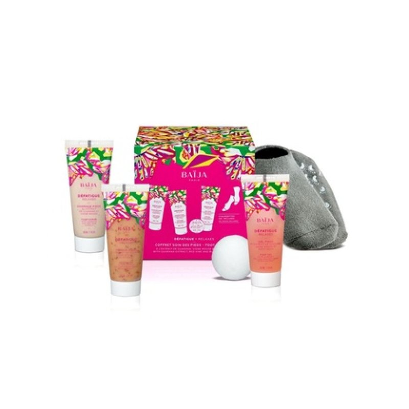 Baïja Foot Care Set - 1 Exfoliating 30ml 1 Mask 30ml 1 Pair of Socks 1 Cooling Gel 30ml