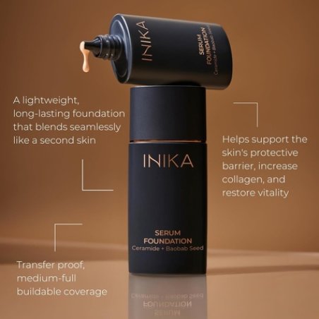 Inika Organic Serum Foundation Medium to Full Coverage Second Skin Feel
