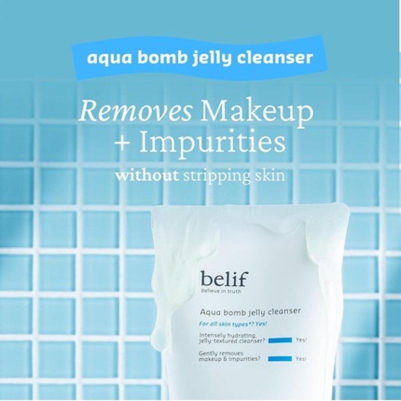 Belif Aqua Bomb Jelly Cleanser Jelly-To-Foam Mild Hydrating Facial Cleanser