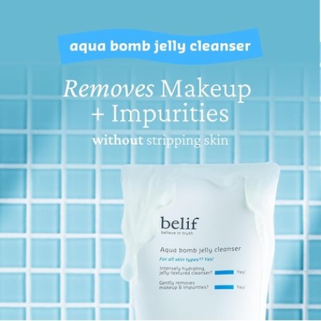 Belif Aqua Bomb Jelly Cleanser Jelly-To-Foam Mild Hydrating Facial Cleanser