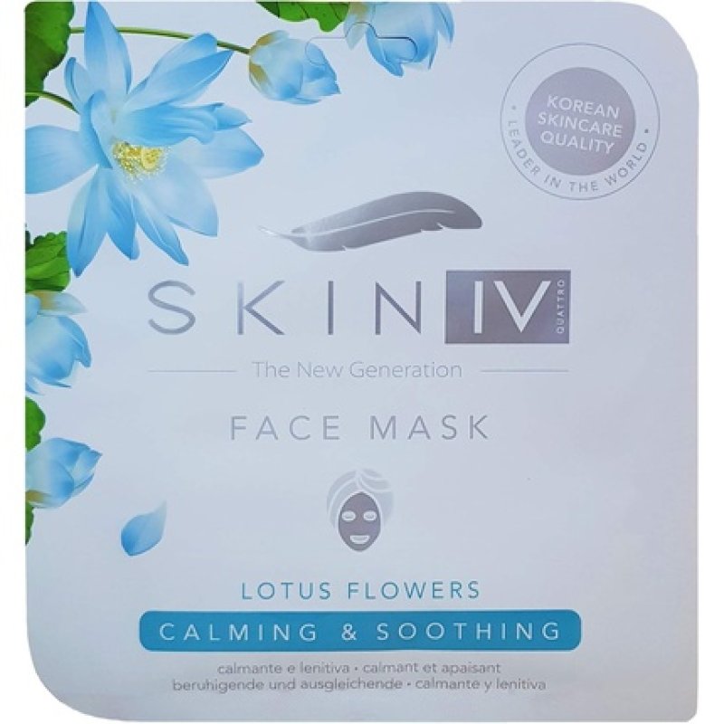 Skin IV Korean Calming & Soothing Face Sheet Mask With Lotus Flowers 25ml