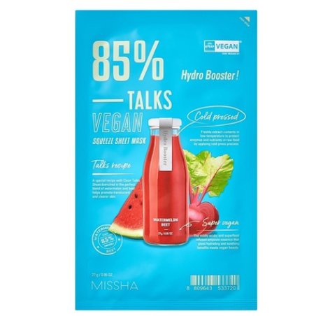 Talks Vegan Squeeze Sheet Mask Hydrating Sheet Mask For Tired Skin Hydro Booster 27g