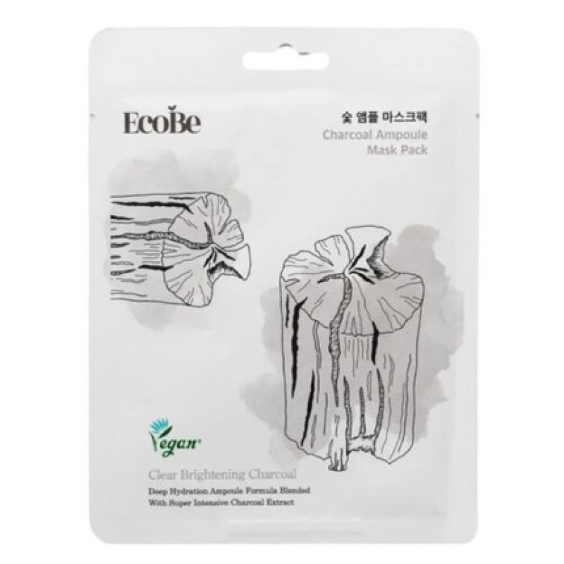 Ecobe Charcoal Ampoule Mask 25ml - Moisturizing and Purifying Mask