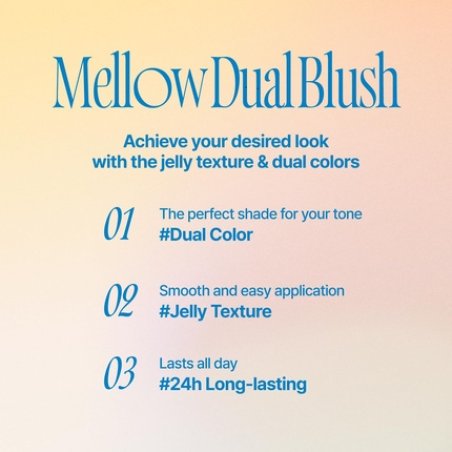 Mellow Dual Blush Cr01 Juicy Smile Dual Color Jelly Texture 12 Colors
