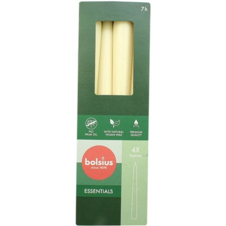 Bolsius Taper Candles Set Of 24, Size: 5x2.4 Cm, Color: Cream, Top Quality