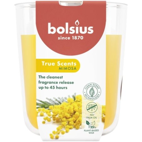 Bolsius Fragrance Glass 97/85 True Scents Mimosa - A Delightful Home Fragrance Experience