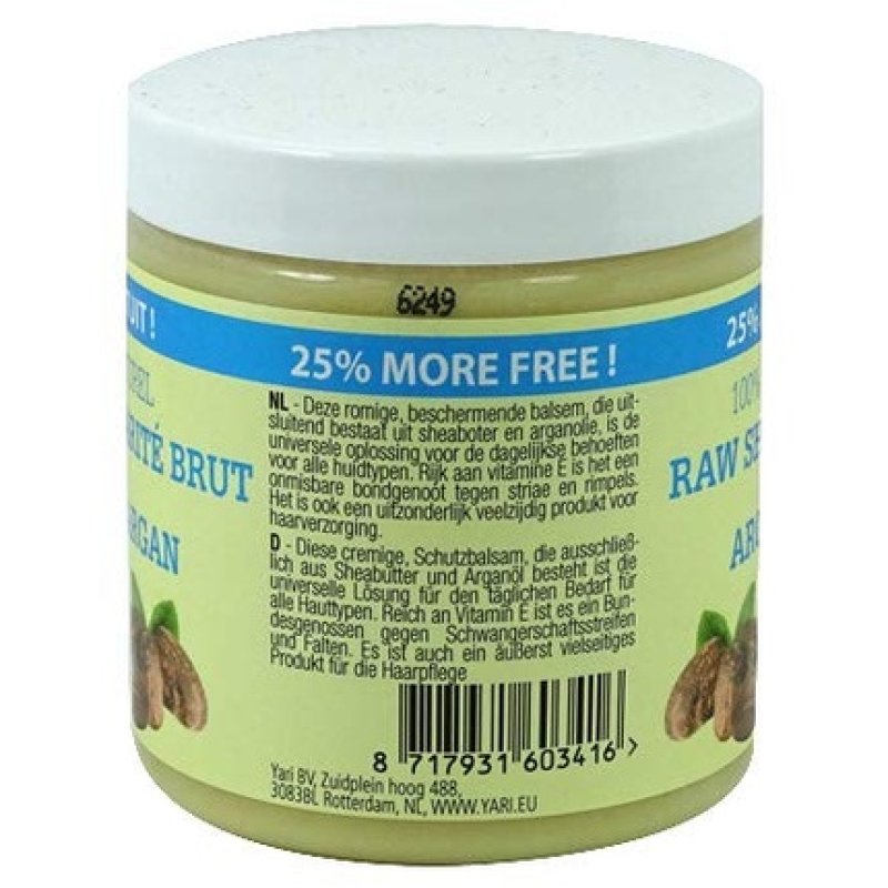 Yari 100% Raw Natural Shea Butter & Argan Oil 250ml