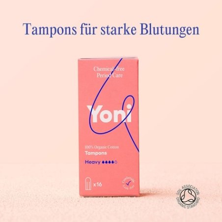 Yoni Super Tampons 16x 100% Organic Cotton Hypoallergenic and Breathable Bio-Tampons Best for Heavy Flow