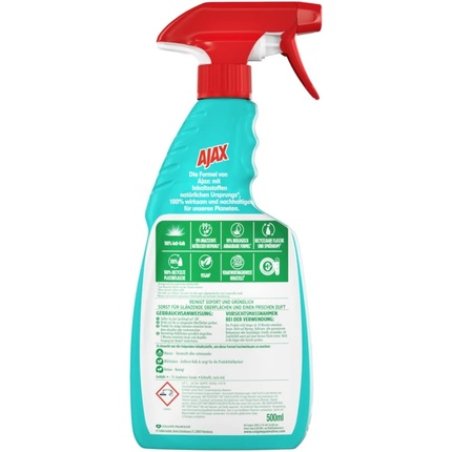 AJAX Bathroom Cleaner Spray 500ml - 100% Descaling Power & 99% Naturally Derived Ingredients