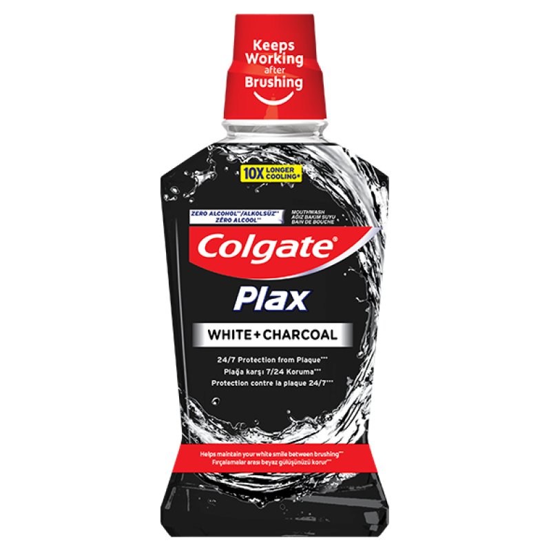Colgate Mondwater Plax White Charcoal 500ml