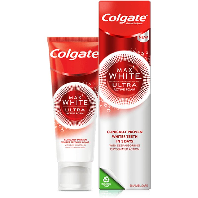 Colgate Max White Ultra Active Foam Whitening toothpaste