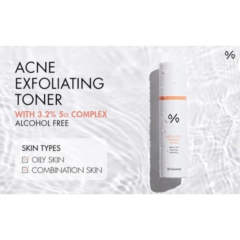 Dr.Ceuracle 5 Alpha Control Toner Acne Treatment with 3.2% 5 Alpha Complex Korean Dermatology Skin Care Sebum Control
