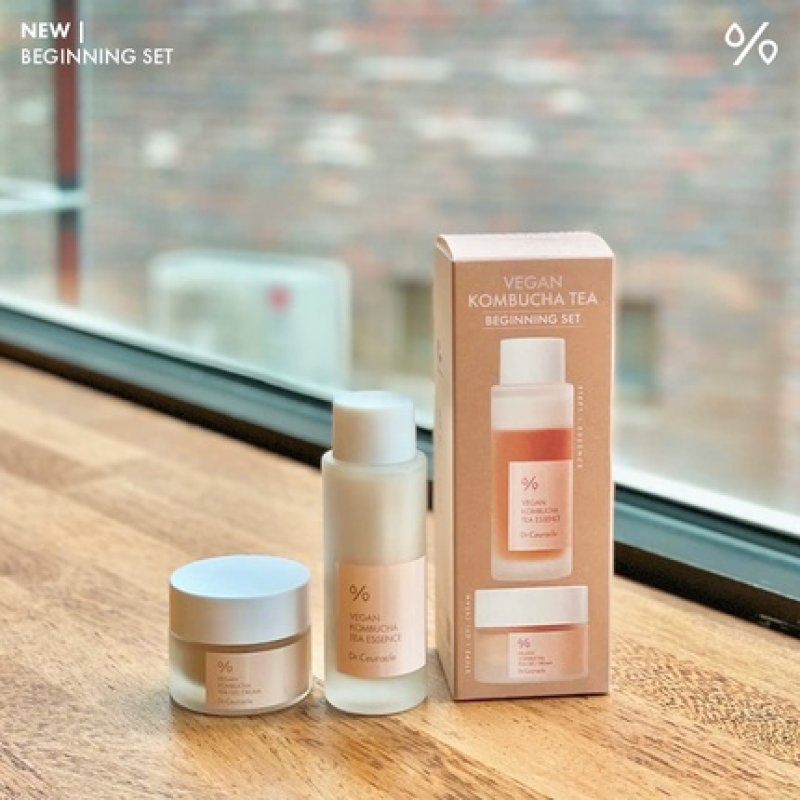 Dr. Ceuracle Vegan Kombucha Tea Beginning Set Starter Kit - Essence 1.69 fl oz, Gel Cream 1.05 oz - Hydrating and