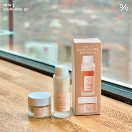 Dr. Ceuracle Vegan Kombucha Tea Beginning Set Starter Kit - Essence 1.69 fl oz, Gel Cream 1.05 oz - Hydrating and