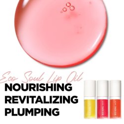 THESAEM Eco Soul Lip Oil 02 Berry Plumping Hydrating Lip Oil Nourish Moisturize Lips Berry Extract Rose Water Lips Soft