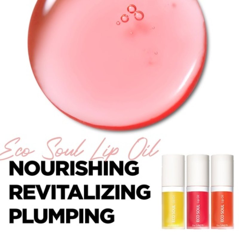 THESAEM Eco Soul Lip Oil 02 Berry Plumping Hydrating Lip Oil Nourish Moisturize Lips Berry Extract Rose Water Lips Soft