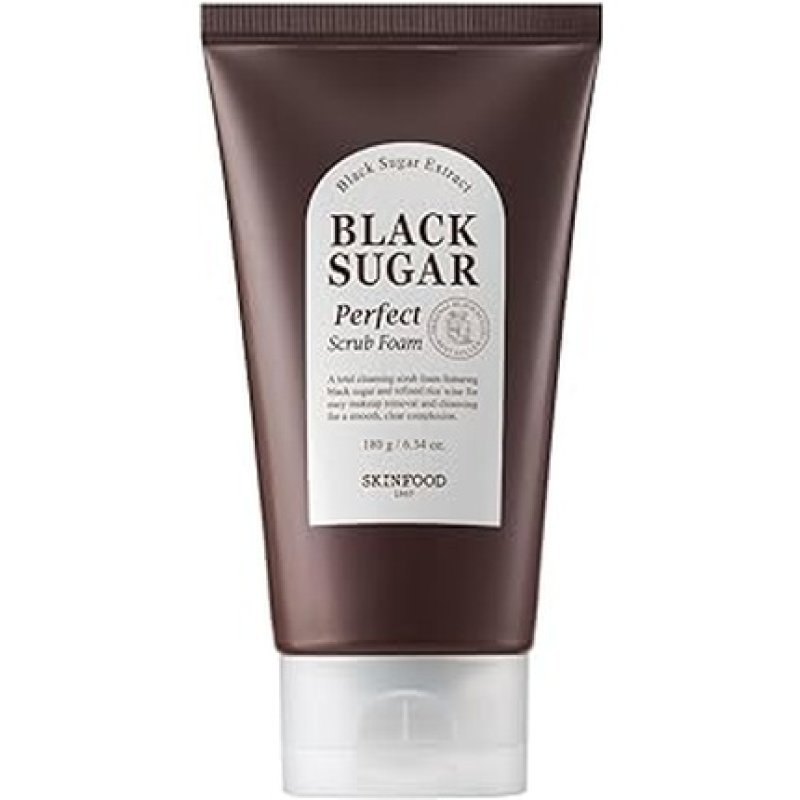 Skin Food Perfect Foam Scrub With Black Sugar 180g - Detoxifying Scrub For Pores