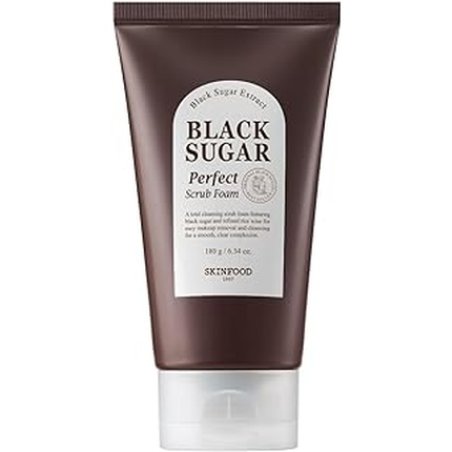 Skin Food Perfect Foam Scrub With Black Sugar 180g - Detoxifying Scrub For Pores