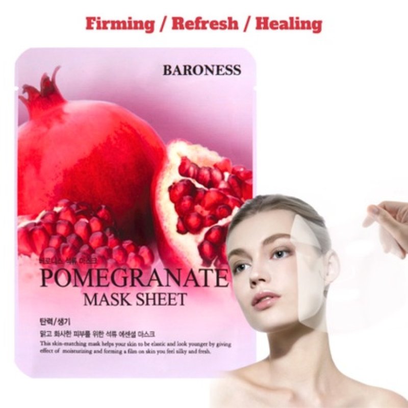 Pomegranate Facial Mask Korean Sheet Mask for Firming, Refreshing, and Healing
