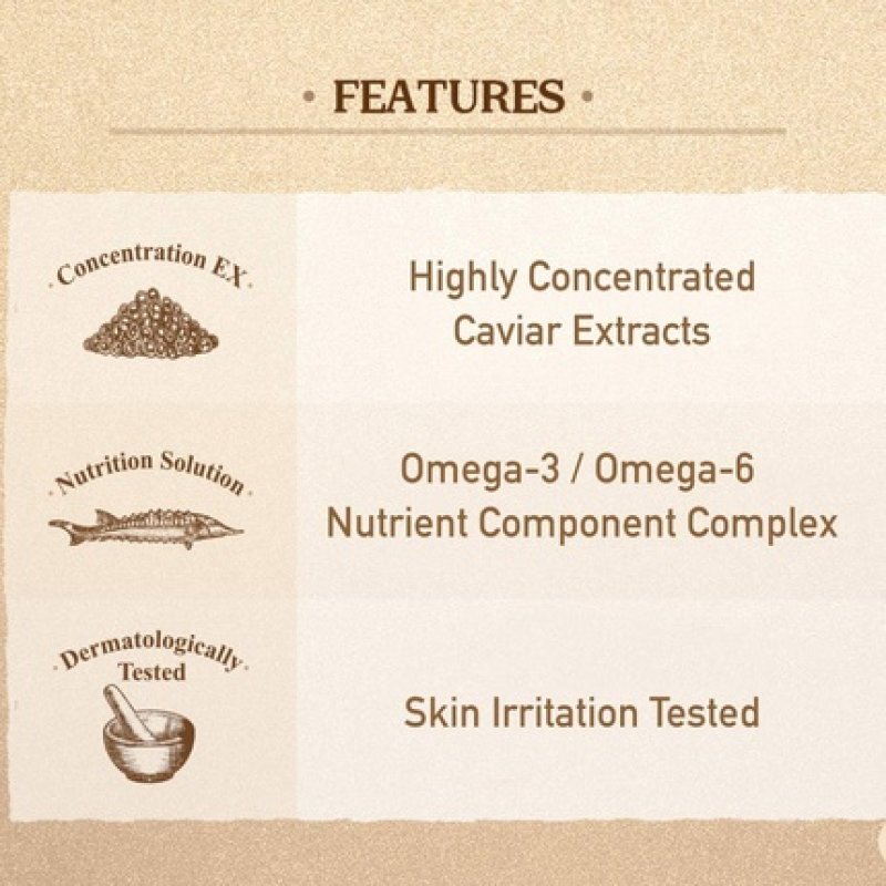 SKINFOOD Gold Caviar EX Lifting Eye Serum 32ml - Concentrated Caviar & Gold Nourishing Eye Essence for Dry Sagging and