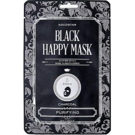 Vican Kocostar Black Happy Mask - Cleansing Face Mask With Charcoal, 1 Piece
